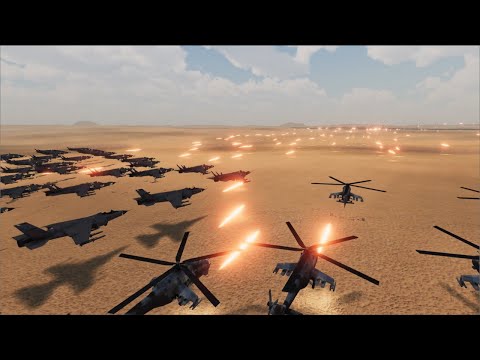 100 Fighter aircrafts VS 50,000 Modern soldiers | Ultimate Epic Battle Simulator 2