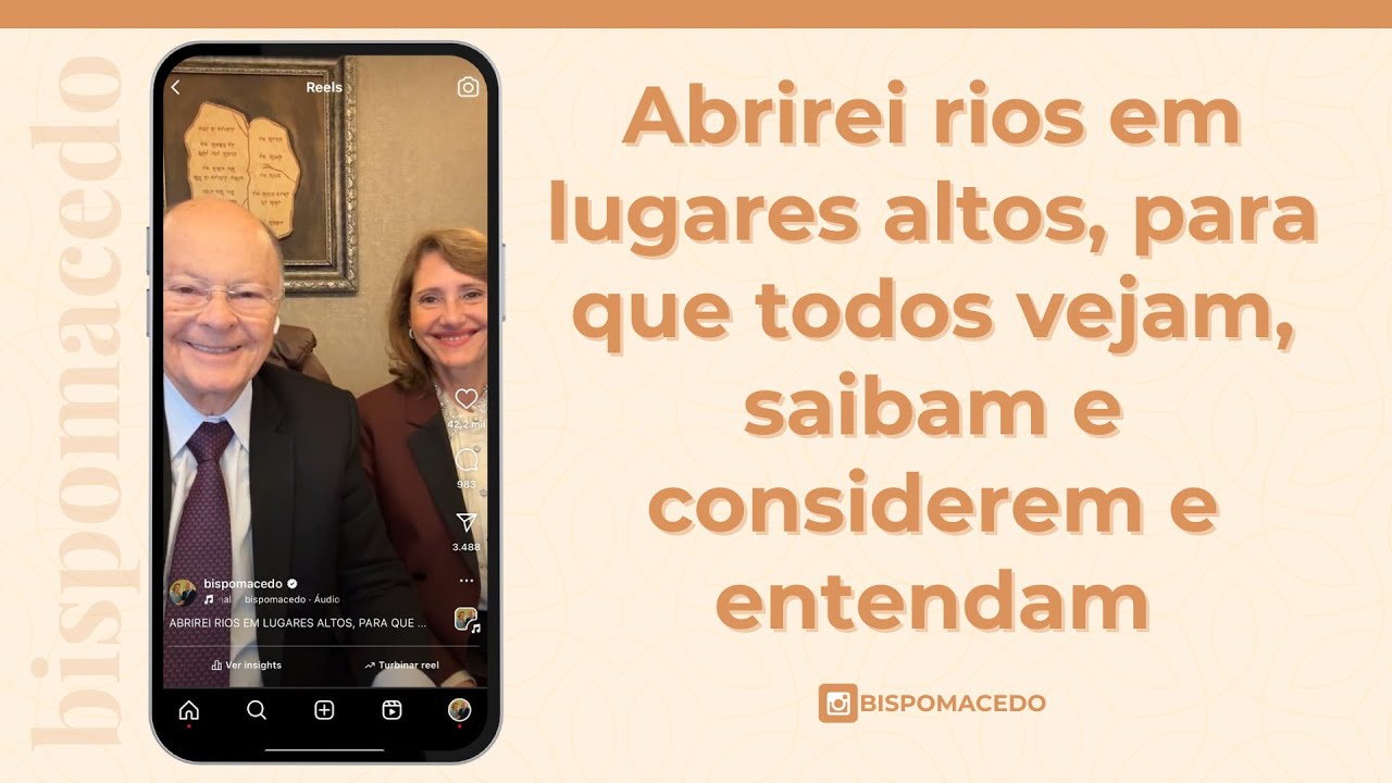 Abrirei rios em lugares altos, para que todos vejam, saibam e considerem e entendam - 18/01/25