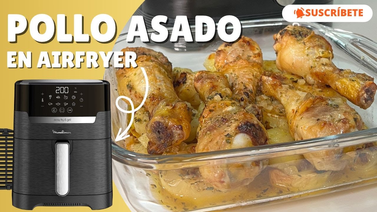 POLLO ASADO FÁCIL y RÁPIDO en AIRFRYER | RECETAS con FREIDORA DE AIRE