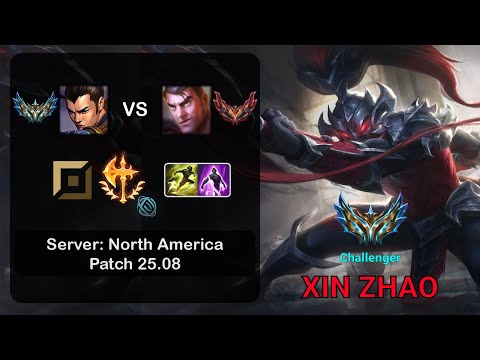 Xin Zhao Top vs Jayce - NA Challenger - Patch 25.08