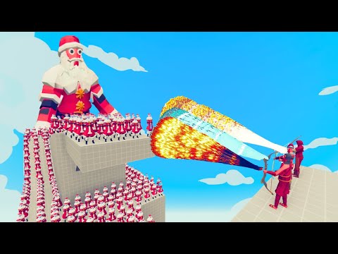 100x SANTA + 2x GIANT SANTA vs 2x EVERY GOD - Totally Accurate Battle Simulator (TABS)