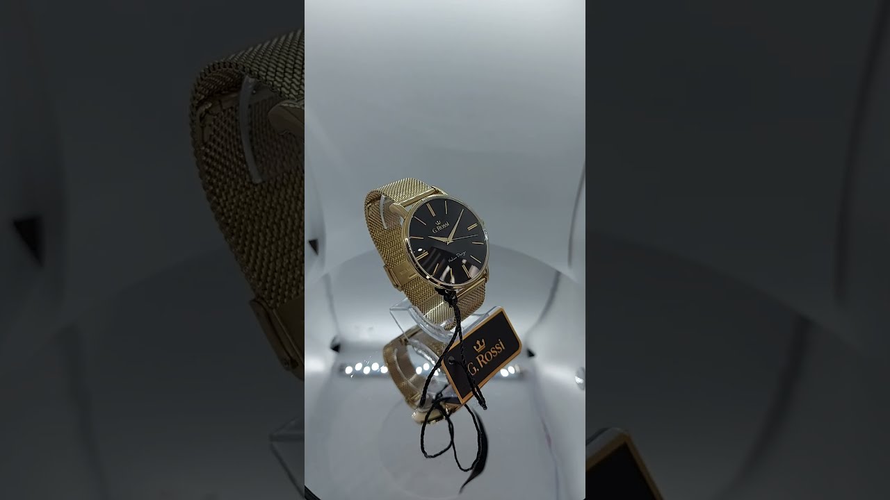 Zegarek damski Złoty z Czarną Tarczą G. Rossi 10401B-1D1 [⌚ TwojZegarek.eu]