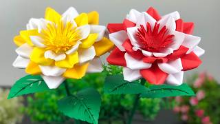 😍Beautiful Lotus Flower From Paper 🌺 Easy Flower Craft Idea How to Make Beautiful Paper Flowers 🌸