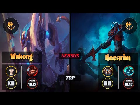 Roach WUKONG (Top) [Conqueror] VS HECARIM - Challenger KR Patch 10.12