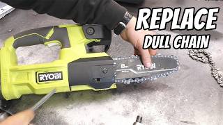 HOW-TO Replace The Chain On 8 RYOBI Chainsaw