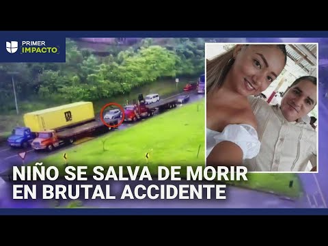 Niño se salva de morir aplastado entre dos camiones: sus padres fallecieron y su hermano está grave