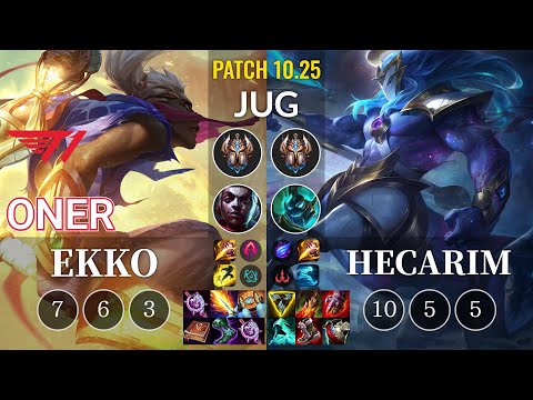 T1 Oner Ekko vs Hecarim Jungle - KR Patch 10.25