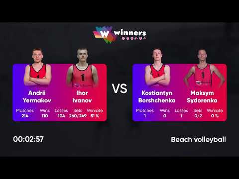 22:45 A. Holubenko/O. Fedorenko - M. Zapliusvichka/R. Voloshchuk 05.09.2022|Winners Beach Volleyball
