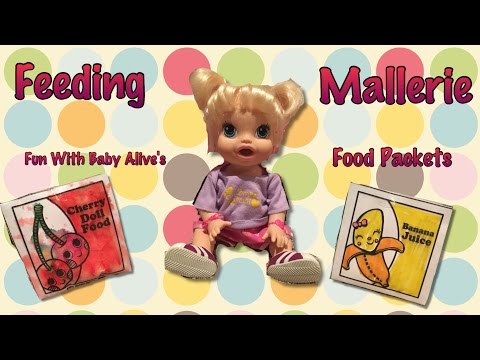 Feeding Mallerie Fun With Baby Alive's Food Packets