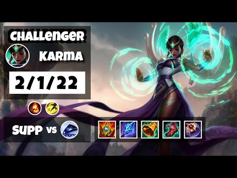 Karma vs Xerath NA Challenger SUPPORT (2/1/22) - v11.13
