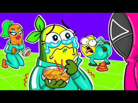 PRO SQUID GAME PLAYERS BE LIKE || MY FAMILY vs YOUR FAMILLY ||  Best Challenges by Avocado Couple