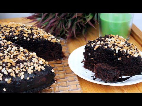 ضروري رغم الضروف خاص نحضروها للعيد!!كيكة الشوكولا المسقية من اسهل والذ الكيكات خفيفة بطراب اليد فقط