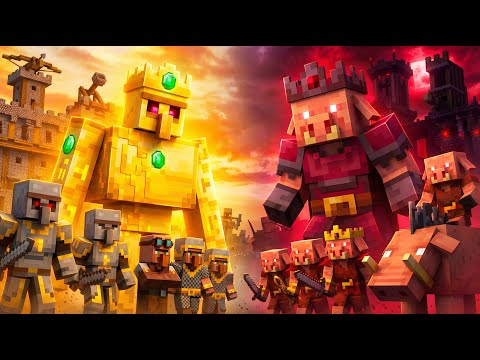 Piglin Empire vs Iron Golem Army: The Golden War | Minecraft Animation | Full Movie