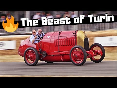 The Beast of Turin - 1911 Fiat s76 - HUGE FLAMES from its 28.4 Litre Engine! - Goodwood FOS 2018