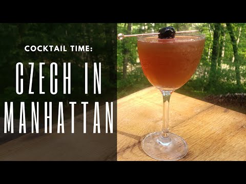 Cocktail time: Czech in Manhattan (wonderful twist on classic Manhattan with Becherovka)