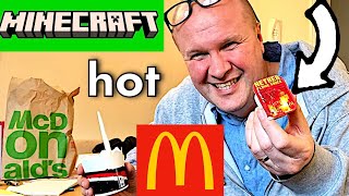 Trying NEW McDonalds NETHER SAUCE! First ever Adult Happy Meal dip & Minecraft Apple Pie McFlurry...