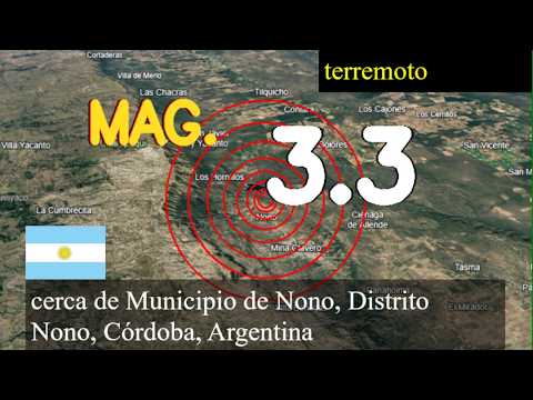 😱🚨  Terremoto cerca del Municipio de Nono, Distrito Nono, Córdoba, Argentina actualizaciones en vivo