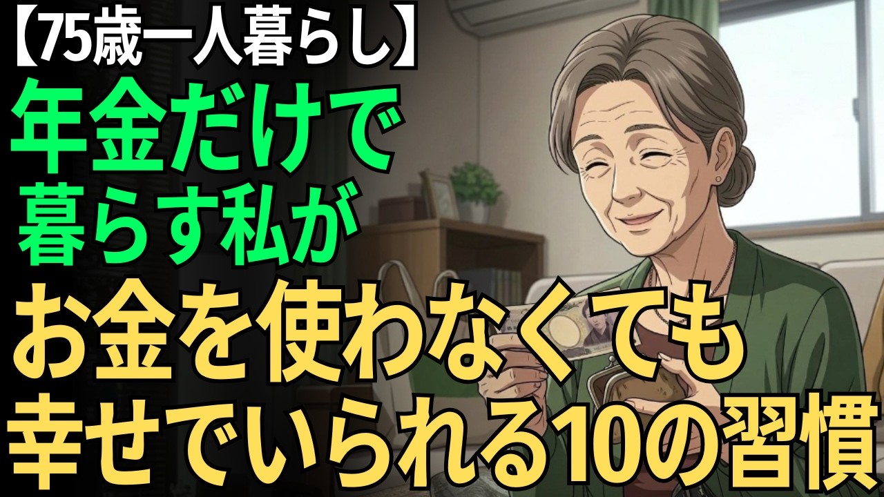 【75歳が実践】年金だけで暮らす私が、お金を使わなくても幸せでいられる10の習慣｜一人暮らしの小さな工夫