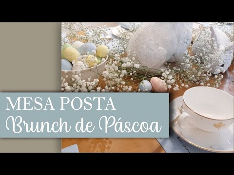 Mesa posta para brunch de páscoa