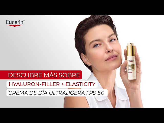 Vídeo relacionado con Hyaluron-Filler + Elasticity Día Ultraligera SPF50 50ml, Crema facial antimanchas y antiarrugas, protección solar con Thiamidol, absorción rápida, para todo tipo de piel
