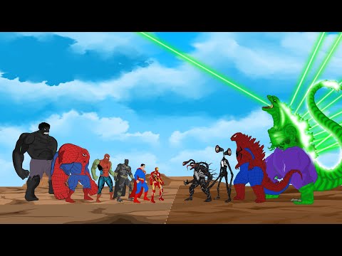 MARVEL: HULK, SPIDERMAN,  SUPERMAN, BLACK PANTHER 2 vs EVOLUTION OF VENOM, GODZILLA ATOMIC BREATH