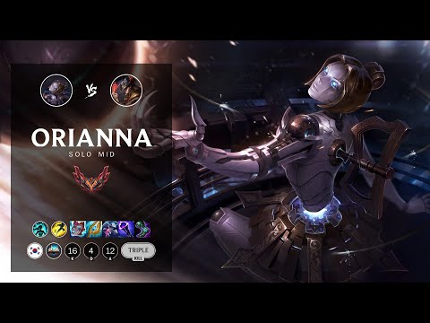 Orianna Mid vs Twisted Fate - KR Grandmaster Patch 12.6