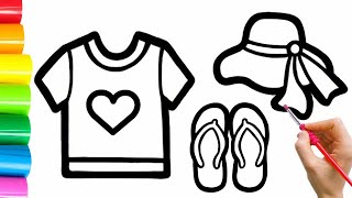 How to Draw a Shirt, Hat and Sandals For Children