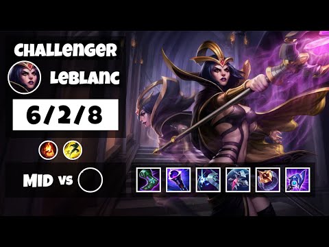 LeBlanc vs Twisted Fate KOREAN Challenger MID (6/2/8) - v11.16