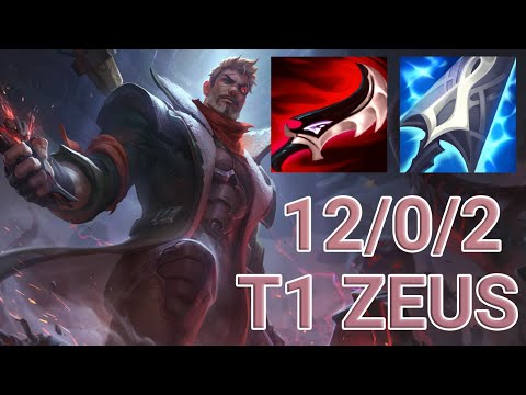 T1 Zeus Jayce Top VS Akali | KR Master Patch 13.12