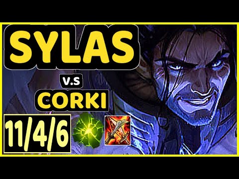 SKT T1 FAKER (SYLAS) vs CORKI - 11/4/6 KDA MID CHALLENGER GAMEPLAY - KR