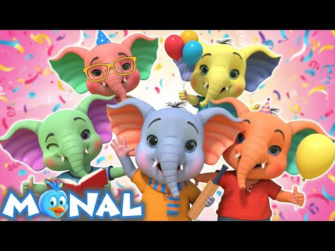 Ek Mota Hathi Ghumne Chala | एक मोटा हाथी + बंदर मामा | Hindi Rhymes  @MonalKidsHindi