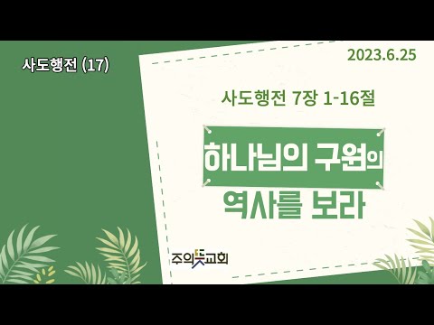 사도행전 강해(17), 사도행전 7장 1-16절, 하나님의 구원의 역사를 보라(1), 양성찬 목사 영상 썸네일