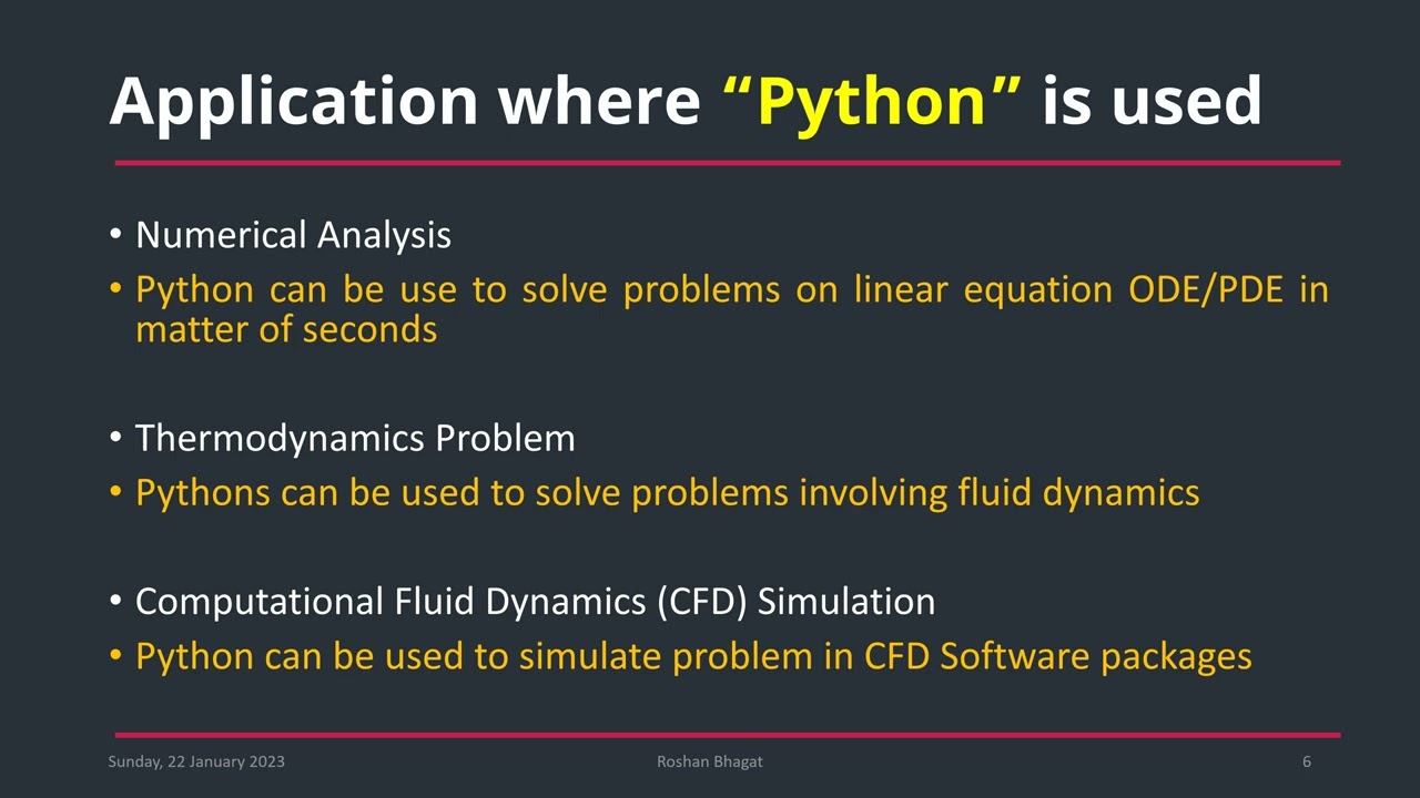 Fundamentals of Python | Python For Numerical Analysis Thermodynamic Analysis and for CFD Simulation