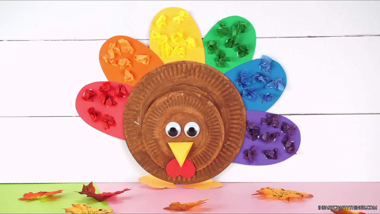 How to Make a Paper Plate Rainbow Turkey Craft