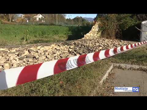 2019-12-04 PRATO - CROLLA TRATTO DI MURA ALLE CASCINE DI TAVOLA