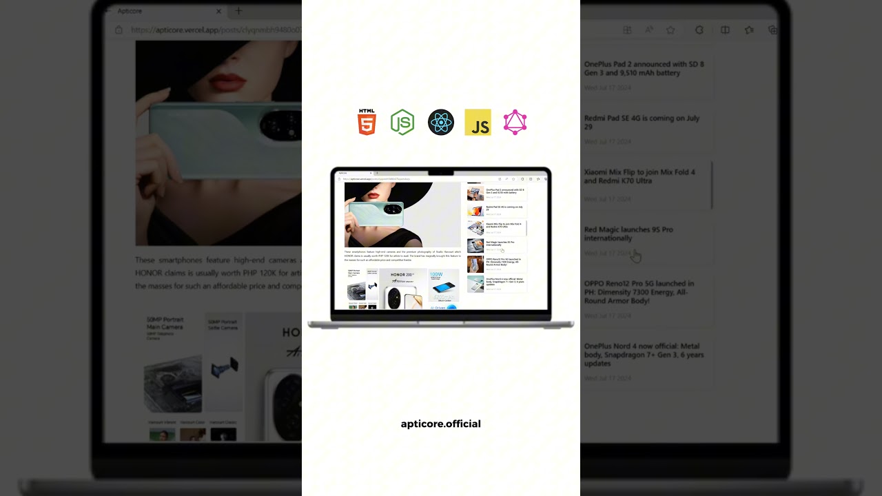 Apticore Webpage Development using React JS #reactjs #graphql #javascript