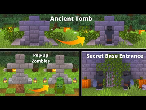 3 WORKING Redstone Halloween Decorations in Minecraft