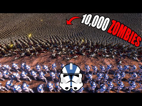 100 501st CLONES vs 10,000 ZOMBIES! - UEBS: Star Wars Mod Battle Simulator