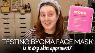 TESTING *NEW* BYOMA BIO COLLAGEN FACE MASK! First Impression Skincare Review Is It Dry Skin Approved