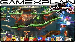 Smash Bros Wii U: 8-Player Smash in Kirby's Great Cave Offensive Stage (1080p Direct Feed Gameplay)