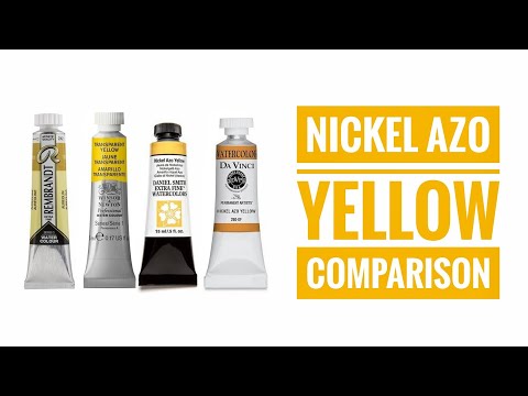 Nickel Azo Yellow PY150 Watercolor Comparison - Daniel Smith - Winsor & Newton - Rembrandt -Da Vinci