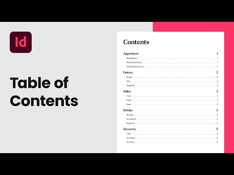 Generate a Table of Contents in InDesign