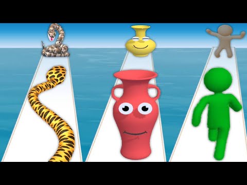 SNAKE RUN RACE vs JUICE RUN vs GIANT RUSH - Triple Gameplay New Update 2023