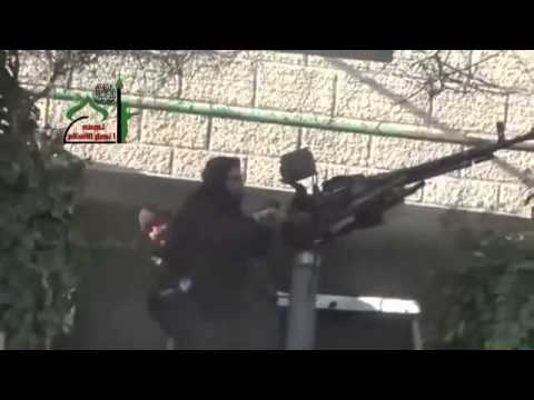 استهداف حاجز العقبة بالدوشكا من قبل كتيبة شهداء الحق في منطقة الزبداني في ريف دمشق