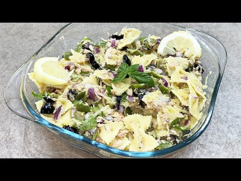 PASTA FREDDA AL LIMONE CON TONNO OLIVE E CIPOLLA