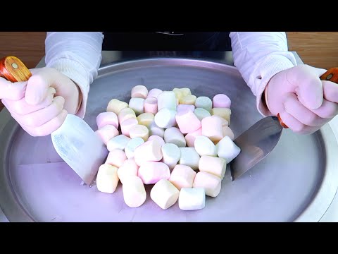 Marshmallow — Ice Cream Rolls street food | Satisfying Visual ASMR