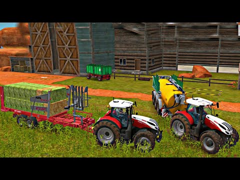 JOHN DEERE vs FENDT vs CLAAS vs CASE vs DEUTZ TRACTORS GRASS BALES BATTLE - Farming Simulator 22