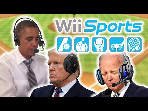 US Presidents Play Wii Sports Baseball