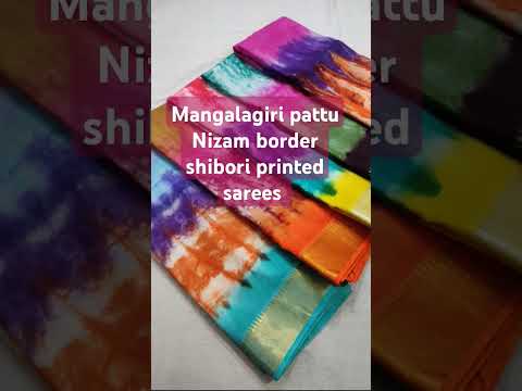 "Elegant Mangalagiri Pattu Sarees ✨ | Nizam Border & Shibori Prints | Shop Now! #deekshanahandlooms