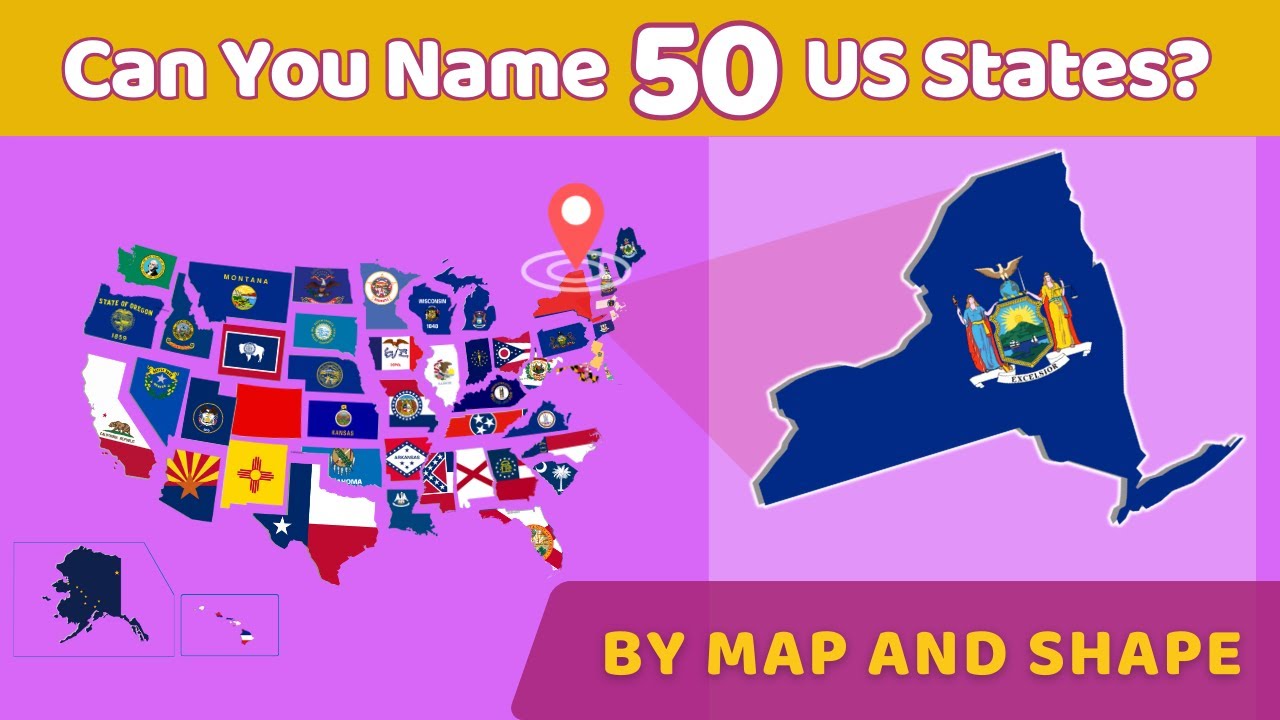 Can You Name The 50 US States Based On Their Map And Shape? - US Quiz 2024